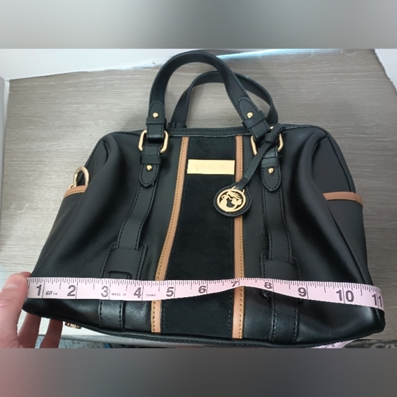 Spartina 449 daufuskie island Black Hollecker Satchel Purse Nubuck Leather - Picture 15 of 16